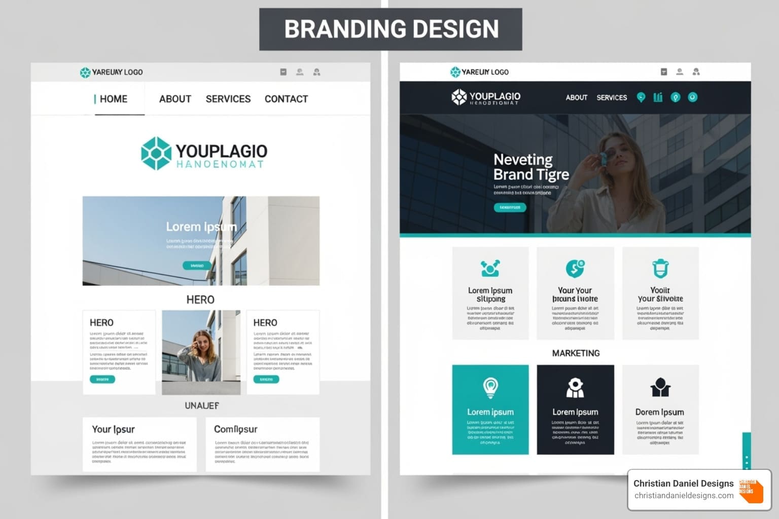 before-and-after of a customized template - square space website design before-and-after of a customized template - square space website design