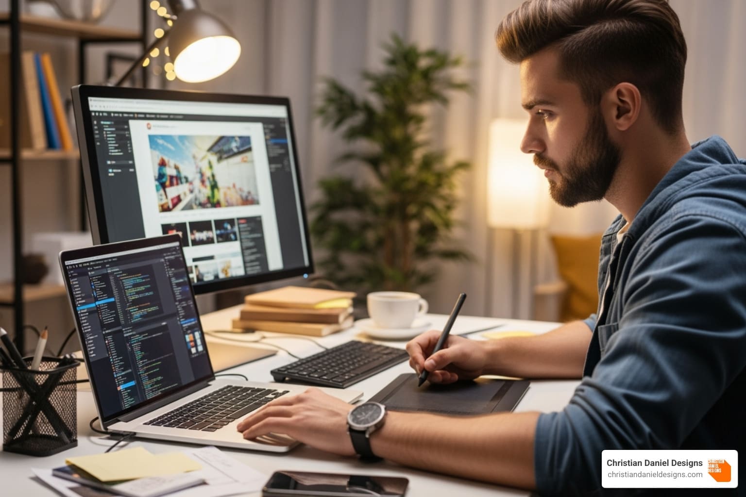 professional web design portfolio on a tablet screen - web designer professional web design portfolio on a tablet screen - web designer