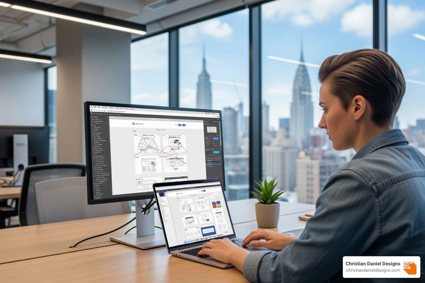 NYC web designer working on Squarespace website designs.