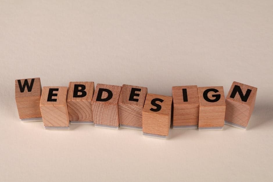 Wooden blocks spelling web design, NYC web designer