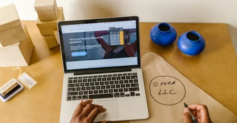 NYC web designer working on Squarespace website design for small business.