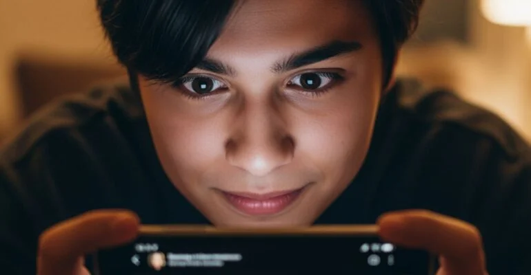 Focused NYC video editor working on engaging content.