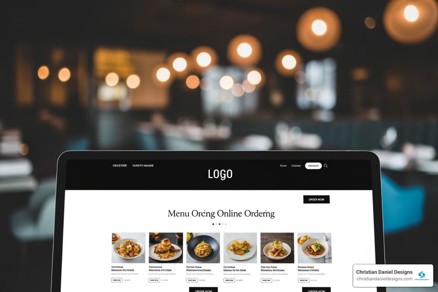 Restaurant website design by NYC web designer Christian Daniel Designs.