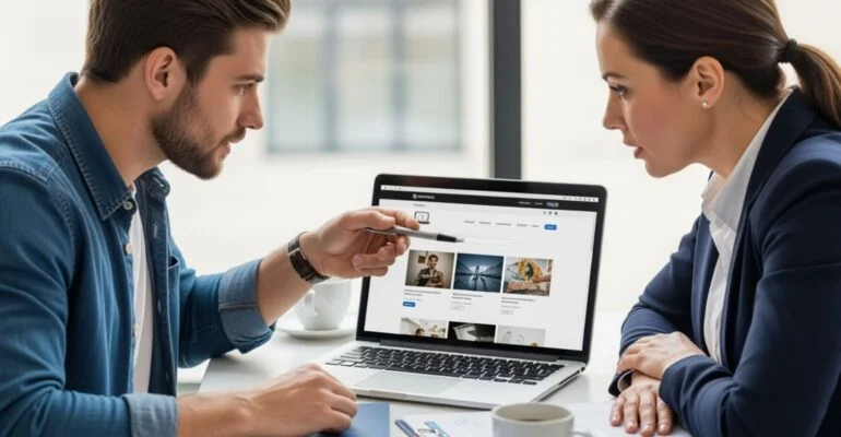 NYC web designer discussing Squarespace and WordPress website designs.